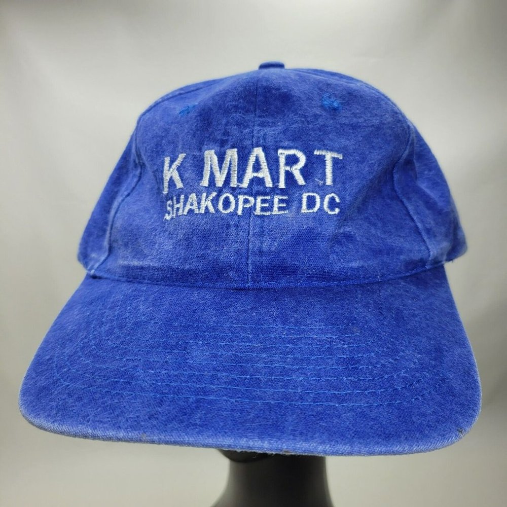 Vintage K-Mart Shakopee DC Strapback Hat Cap Blue Denim Zkapz Dad Camper